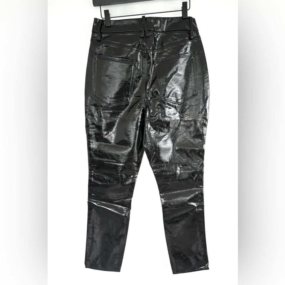 Good American "Good Classic" Textured Faux Leather Pants, New With Tags, Size 6 - Picture 6 of 11